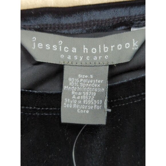 Vintage Jessica Holbrook Size S Set of 2 Stretch Velvet Half Sleeve Tops - Picture 3 of 11